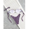 image:imageGORGLITTER Womens Cute Polka Dots Bikini Sets Y2k Push Up Underwire High Cut Thong Swimsuits Two Piece Bathing SuitPurple
