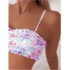 image:imageGORGLITTER Womens Floral Tankini Swimsuits High Waisted Bikini Sets Summer Ruffle Bathing Suits Two Piece Swim Suit