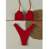 image:imageGORGLITTER Womens Flower High Waisted Bikini Sets Cute Y2K Halter Thong Swimsuit Neon 2 Piece Bathing Suits BeachwearRed