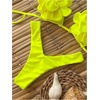 image:imageGORGLITTER Womens Flower High Waisted Bikini Sets Cute Y2K Halter Thong Swimsuit Neon 2 Piece Bathing Suits BeachwearYellow