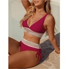 image:imageGORGLITTER Womens High Cut High Waisted Bikini Cheeky Sexy Halter Swimsuit Tummy Control Bathing Suits 2026 SummerBurgundy