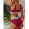 image:imageGORGLITTER Womens High Cut High Waisted Bikini Cheeky Sexy Halter Swimsuit Tummy Control Bathing Suits 2026 SummerBurgundy