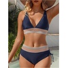 image:imageGORGLITTER Womens High Cut High Waisted Bikini Cheeky Sexy Halter Swimsuit Tummy Control Bathing Suits 2026 SummerDark Blue