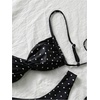 image:imageGORGLITTER Womens Polka Dots Bikini Set High Cut Thong Cheeky Trendy Vacation Summer Beach 2026 Swimsuit Bathing SuitBlack and White