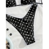 image:imageGORGLITTER Womens Polka Dots Cheeky Bikini High Cut Thong Halter Triangle Swimsuit 2 Piece Bathing Sui Beach Outfits 2026Black
