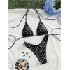 image:imageGORGLITTER Womens Polka Dots Cheeky Bikini High Cut Thong Halter Triangle Swimsuit 2 Piece Bathing Sui Beach Outfits 2026Black
