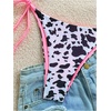 image:imageGORGLITTER Womens String Bikini Sets Animal Print Triangle Halter Thong 2 Piece Swimsuit Cute Cheeky Bathing SuitBlack White Pink