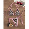 image:imageGORGLITTER Womens String Bikini Sets Animal Print Triangle Halter Thong 2 Piece Swimsuit Cute Cheeky Bathing SuitPink