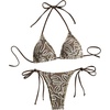 image:imageGORGLITTER Womens Thong Bikini Set Crochet Floral Halter Triangle String Swimsuits Cheeky Cute 2 Piece Bathing SuitsBrown