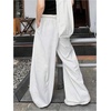 image:imageGORGLITTER Mens Baggy Barrel Pants Wide Leg Pleated Oversized Casual Work Dress Pants Streetwear TrousersWhite