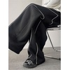 image:imageGORGLITTER Mens Baggy Star Graphic Sweatpants Striped Side Y2K Drawstring Waist Wide Leg Track Pants
