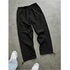 image:imageGORGLITTER Mens Baggy Track Pants Y2K Wide Leg Hip Hop Streetwear Parachute Trousers with PocketsBlack