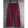 image:imageGORGLITTER Mens Baggy Wide Leg Cargo Pants Loose Streetwear Pants Trousers Parachute Pants SweatpantsWine Red