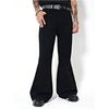 image:imageGORGLITTER Mens Bell Bottom Jeans Flared Bootcut Pants 60s 70s Disco Pants Western Vintage Denim Trousers StreetwearSolid Black