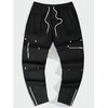 image:imageGORGLITTER Mens Cargo Work Pants Flared Jeans Baggy Wide Leg Bell Bottom Casual Hiking Stacked Joggers Trousers StreetwearBlack