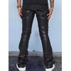 image:imageGORGLITTER Mens Casual Stacked PU Leather Flares Pants Wide Leg Skinny Motorcycle Biker PantsBlack