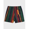 image:imageGORGLITTER Mens Color Block Striped Workout Cool Shorts Drawstring Waist Gym Shorts with Pockets