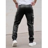 image:imageGORGLITTER Mens Faux Leather Pants Drawstring Elastic Waist Motorcycle Biker Pants Y2k Streetwear TrousersBlack