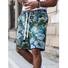 image:imageGORGLITTER Mens Floral Graphic Shorts Summer Festival Straight Leg Drawstring Vacation Beach ShortsBlue