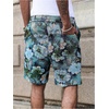 image:imageGORGLITTER Mens Floral Graphic Shorts Summer Festival Straight Leg Drawstring Vacation Beach ShortsBlue