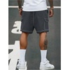 image:imageGORGLITTER Mens Graphic Cargo Shorts Lightweight Summer Casual Y2k Letter Drawstring Waist Sweat Shorts StreetwearDark Grey