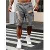 image:imageGORGLITTER Mens Jorts Star Graphic Jean Shorts Wide Leg Denim Shorts Baggy Y2k Ripped Distressed Drippy Bermuda ShortsLight Blue