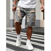 image:imageGORGLITTER Mens Jorts Star Graphic Jean Shorts Wide Leg Denim Shorts Baggy Y2k Ripped Distressed Drippy Bermuda ShortsLight Blue