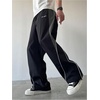 image:imageGORGLITTER Mens Letter Wide Leg Baggy Sweatpants Y2k Hip Hop Fashion Track PantsBlack