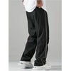 image:imageGORGLITTER Mens Lightweight Baggy Sweatpants Contrast Trim Letter Graphic Open Bottom Athletic Pants with PocketsBlack