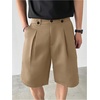 image:imageGORGLITTER Mens Pleated Dress Shorts Summer Business Casual Wide Leg Work Office Shorts Beach Vacation Holiday OutfitsKhaki