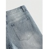 image:imageGORGLITTER Mens Rhinestone Denim Jean Shorts Y2K Relaxed Fit Washed Bermuda Jorts StreetwearLight Blue