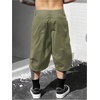 image:imageGORGLITTER Mens Summer Cargo Shorts Elastic High Waist Wide Leg Athletic Gym Basketball Drawstring Workout ShortsArmy Green