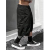 image:imageGORGLITTER Mens Summer Cargo Shorts Elastic High Waist Wide Leg Athletic Gym Basketball Drawstring Workout ShortsBlack