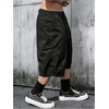 image:imageGORGLITTER Mens Summer Cargo Shorts Elastic High Waist Wide Leg Athletic Gym Basketball Drawstring Workout ShortsSolid Black