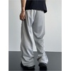 image:imageGORGLITTER Mens Wide Leg Sweatpants Baggy Oversized Flared Bell Bottom Loose Streetwear Track Pants TrousersGrey