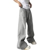 image:imageGORGLITTER Mens Wide Leg Sweatpants Baggy Oversized Flared Bell Bottom Loose Streetwear Track Pants TrousersLight Grey