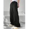 image:imageGORGLITTER Mens Wide Leg Sweatpants Baggy Oversized Flared Bell Bottom Loose Streetwear Track Pants TrousersSolid Black