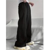 image:imageGORGLITTER Mens Wide Leg Sweatpants Baggy Oversized Flared Bell Bottom Loose Streetwear Track Pants TrousersSolid Black