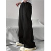 image:imageGORGLITTER Mens Wide Leg Sweatpants Baggy Oversized Flared Bell Bottom Loose Streetwear Track Pants TrousersSolid Black