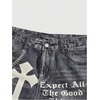 image:imageGORGLITTER Mens Y2k Graphic Retro Denim Shorts Jean Grunge Hip Hop Distressed Streetwear Straight Leg Jorts