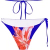 image:imageGORGLITTER Womens 3 Piece Bikini Set Floral Print Halter Top Swimsuits String Thong Bathing Suit with Beach CoverupsBlue and Red
