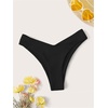 image:imageGORGLITTER Womens Cheeky Thong Bikini High Cut Bathing Suit Bottoms V Cut Swimsuit BottomBlack