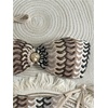 image:imageGORGLITTER Womens Crochet Strapless Bandeau Bikini Set Cheeky Y2K High Waisted Thong Swimsuit Two Piece Bathing SuitMulticolor Khaki