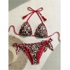 image:imageGORGLITTER Womens Floral Leopard Print Bikinis Sets Frill Trim Triangle Bathing Suit Thong SwimsuitMulticolor