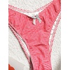 image:imageGORGLITTER Womens High Cut Thong Bikini Set Bow Gingham Cute Halter Triangle Cheeky 2026 Swimsuit Bathing SuitRed