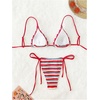 image:imageGORGLITTER Womens Striped High Waisted Bikini Sets Cute Cheeky Triangle String Thong Swimsuit Bathing Suit 2 PieceRed and White