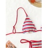 image:imageGORGLITTER Womens Striped High Waisted Bikini Sets Cute Cheeky Triangle String Thong Swimsuit Bathing Suit 2 PieceRed and White