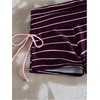 image:imageGORGLITTER Womens Striped Swimsuit Halter String Bikini Top Low Rise Boy Shorts Set Y2k Triangle Bathing SuitPurple