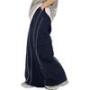 image:imageGORGLITTER Mens Baggy Wide Leg Cargo Pants Loose Streetwear Pants Trousers Parachute Pants SweatpantsBlue Dark
