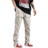image:imageGORGLITTER Mens Cargo Work Pants Flared Jeans Baggy Wide Leg Bell Bottom Casual Hiking Stacked Joggers Trousers StreetwearBeige